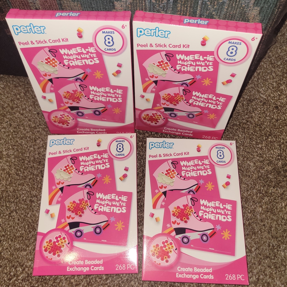 Perler Peel & Stick Card Kit 4 Boxes